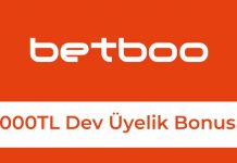 Betboo 2000TL Dev Üyelik Bonusu