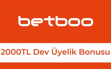 Betboo 2000TL Dev Üyelik Bonusu